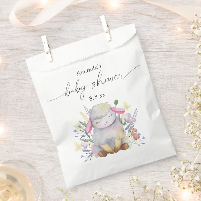 Wildflower and lamb - Baby shower Favour Bags (Clipped)
