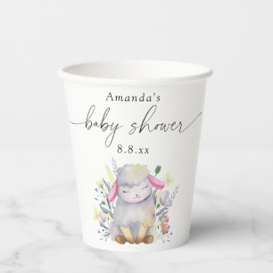 Wildflower and lamb - Baby shower Paper Cups