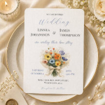 Wildflower Anemone Garden Rustic Wedding Invite