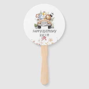 Wildflower Animal Party Safari Birthday  Hand Fan
