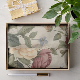 Wildflower & Antique Rose Decoupage Cottagecore Tissue Paper