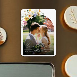Wildflower Arch   Boho Photo Save the Date Magnet