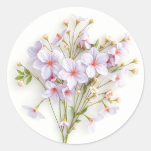 Wildflower Arrangement in Soft Pastel Shades Classic Round Sticker