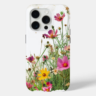 Wildflower Art – Pink & Yellow Meadow iPhone 15 Pro Case