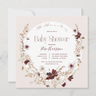 Wildflower Autumn Baby Shower Invitation