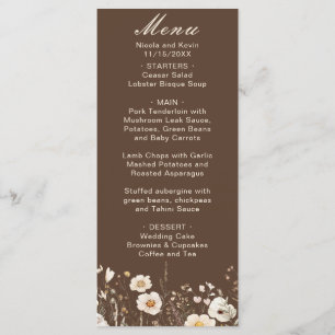 Wildflower Autumn Fall Floral Wedding Menu