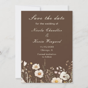 Wildflower Autumn Fall Floral Wedding Save The Date