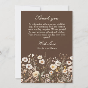 Wildflower Autumn Fall Floral Wedding Thank You Card