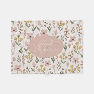 Wildflower Baby Blanket Personalised Nursery 