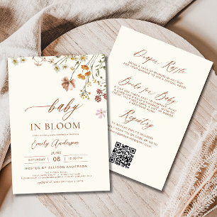 Wildflower Baby in Bloom All in One Baby Shower Invitation