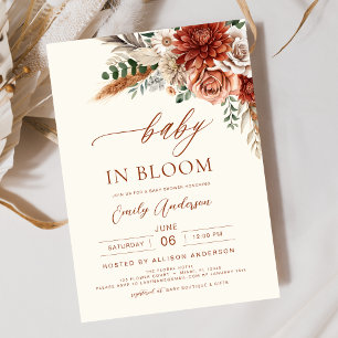 Wildflower Baby in Bloom Autumn Baby Shower Invitation