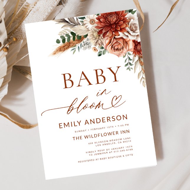 Wildflower Baby in Bloom Autumn Baby Shower Invitation (Creator Uploaded)