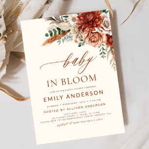 Wildflower Baby in Bloom Autumn Baby Shower Invitation
