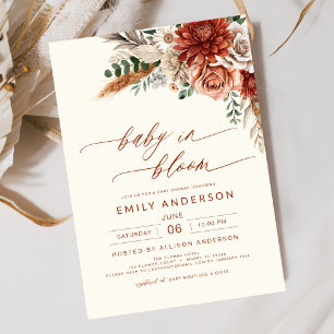 Wildflower Baby in Bloom Autumn Baby Shower Invitation