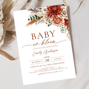 Wildflower Baby in Bloom Autumn Baby Shower Invitation