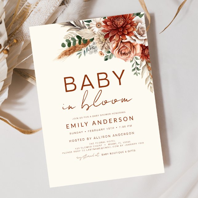 Wildflower Baby in Bloom Autumn Baby Shower Invitation (Creator Uploaded)