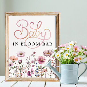 Wildflower Baby In Bloom Baby Shower Bloom Bar Poster