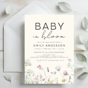 Wildflower Baby in Bloom Baby Shower Boho Garden Invitation