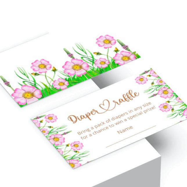 Wildflower baby in bloom baby shower Diaper Raffle Enclosure Card (Creator Uploaded)
