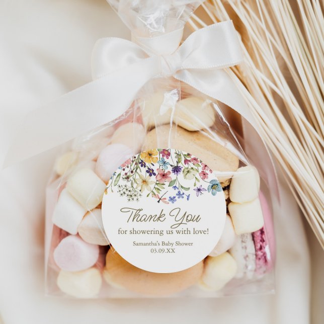Wildflower Baby In Bloom Baby Shower Favour Tag (Add to shower goodie bags for a cute thank you favor.)