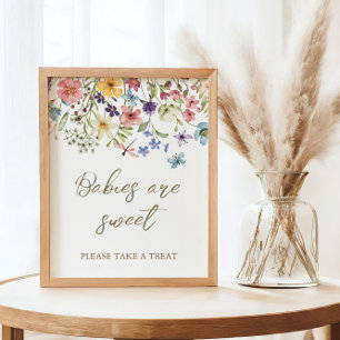 Wildflower Baby In Bloom Baby Shower Favours Sign