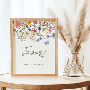 Wildflower Baby In Bloom Baby Shower Favours Sign