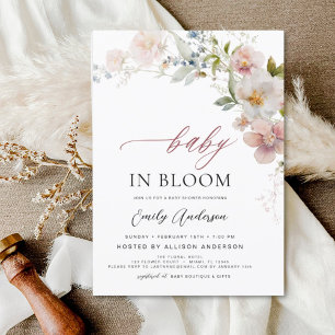 Wildflower Baby in Bloom Baby Shower Floral Invitation