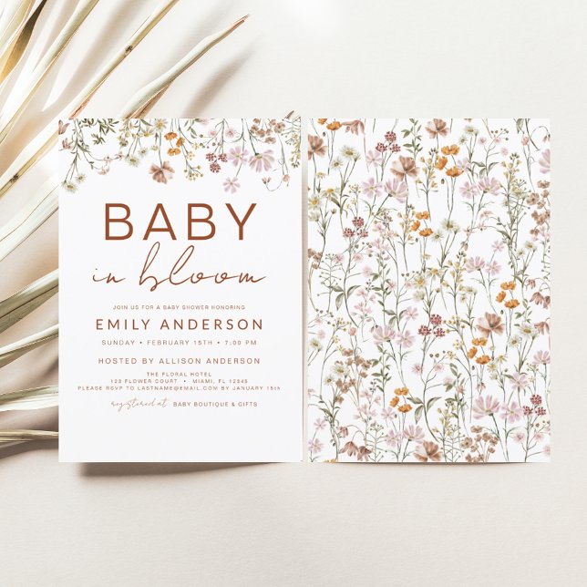 Wildflower Baby in Bloom Baby Shower Garden Invitation (Creator Uploaded)