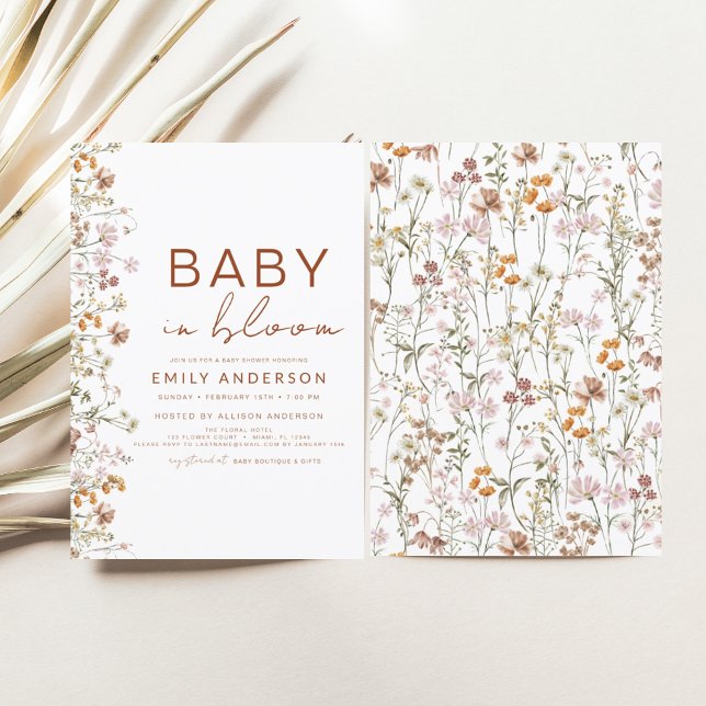 Wildflower Baby in Bloom Baby Shower Garden Invitation (Creator Uploaded)