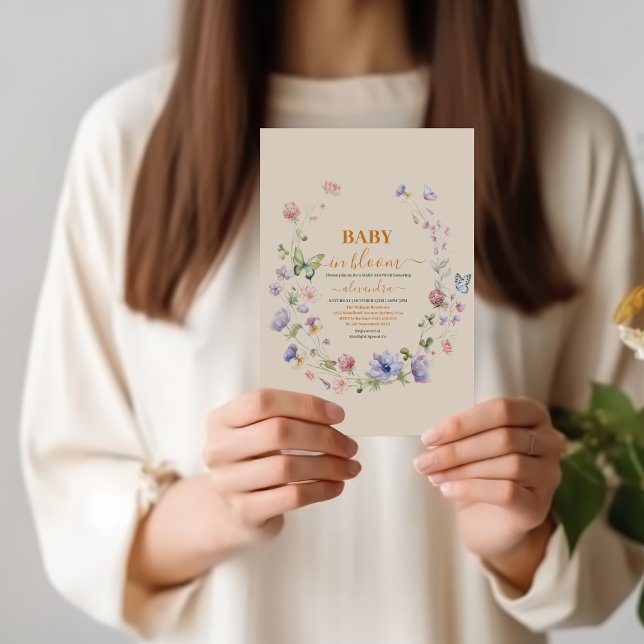 Wildflower Baby in Bloom Baby Shower Invitation (Creator Uploaded)