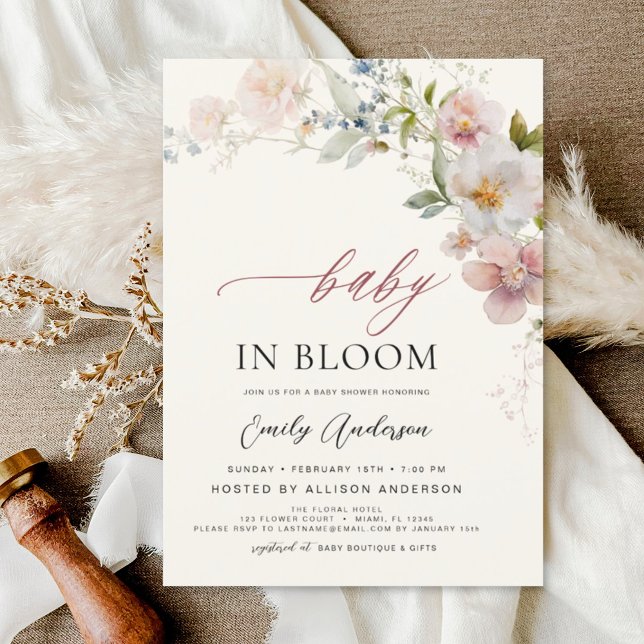Wildflower Baby in Bloom Baby Shower Invitation (Creator Uploaded)