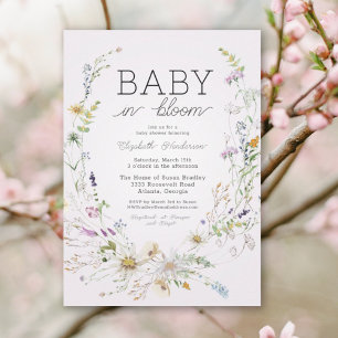 Wildflower Baby In Bloom Baby Shower Invitation