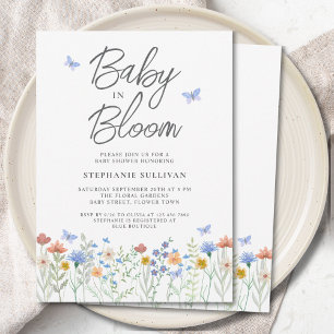 Wildflower Baby in Bloom Baby Shower Invitation
