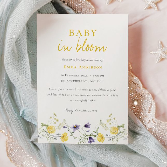 Wildflower Baby in bloom baby Shower Invitation (Creator Uploaded)