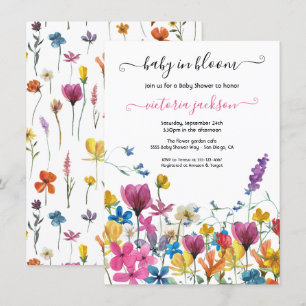 Wildflower Baby in Bloom Baby Shower Invitation
