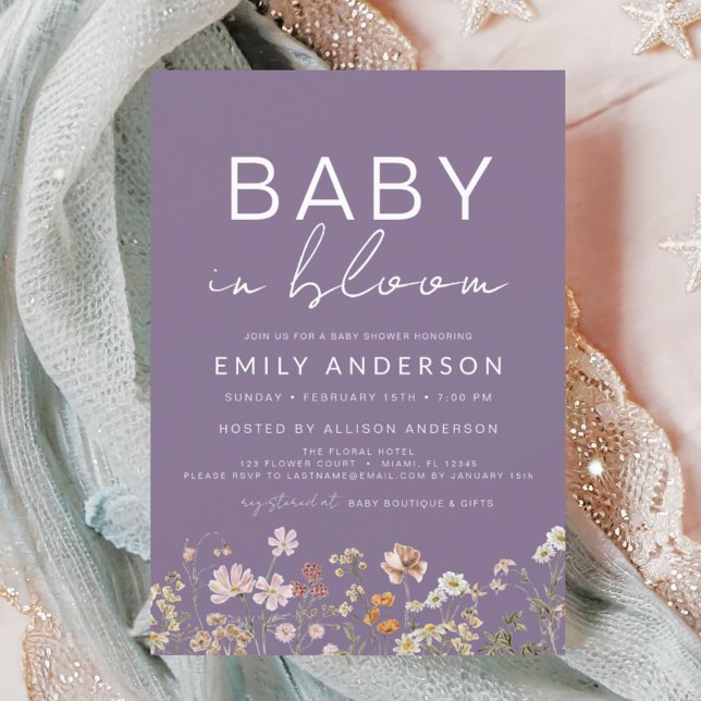 Wildflower Baby in Bloom Baby Shower Invitation Flyer (Creator Uploaded)