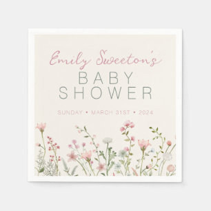 Wildflower Baby in Bloom Baby Shower Napkin