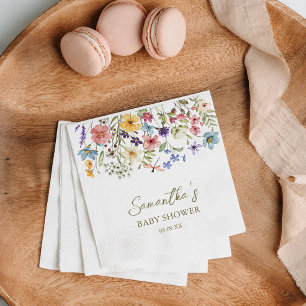 Wildflower Baby In Bloom Baby Shower Napkin