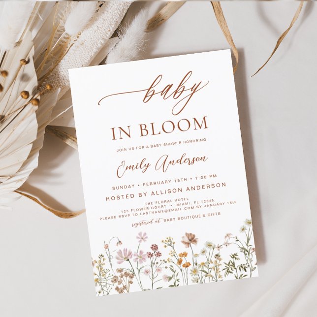 Wildflower Baby in Bloom Baby Shower Terracotta (Creator Uploaded)