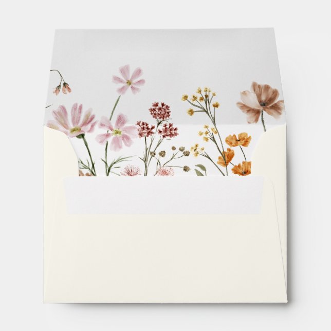 Wildflower Baby in Bloom Baby Shower Terracotta Envelope (Back (Bottom))