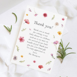 Wildflower Baby in Bloom Baby Shower Thank You Card