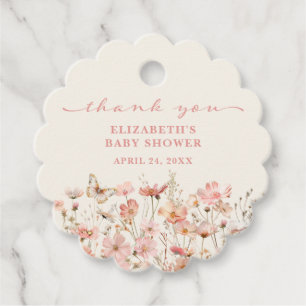 Wildflower Baby in Bloom Baby Shower Thank You Favour Tags