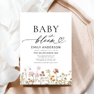 Wildflower Baby in Bloom Boho Baby Shower Invitation