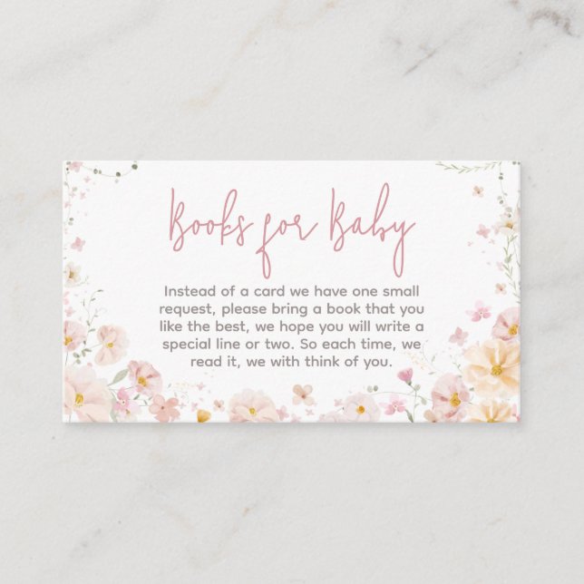 Wildflower Baby in Bloom Books for Baby Enclosure Card (Front)