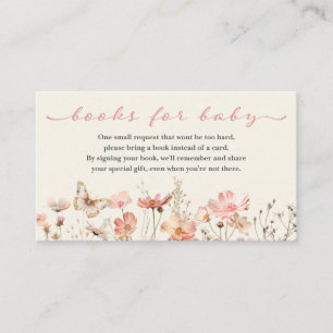 Wildflower Baby in Bloom Books For Baby Shower Enclosure Card