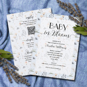 Wildflower Baby in Bloom Boy All in One Shower  Invitation