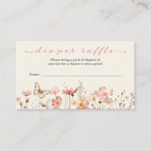 Wildflower Baby in Bloom Diaper Raffle Baby Shower Enclosure Card