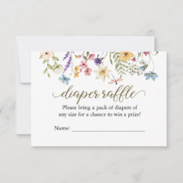 Wildflower Baby In Bloom Diaper Raffle Card