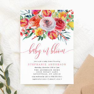 Wildflower Baby In Bloom Floral Baby Shower Invitation