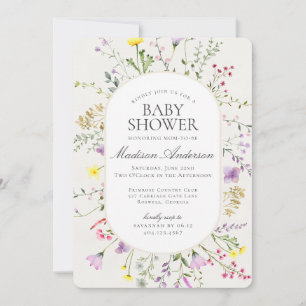 Wildflower Baby in Bloom Floral Baby Shower Invitation